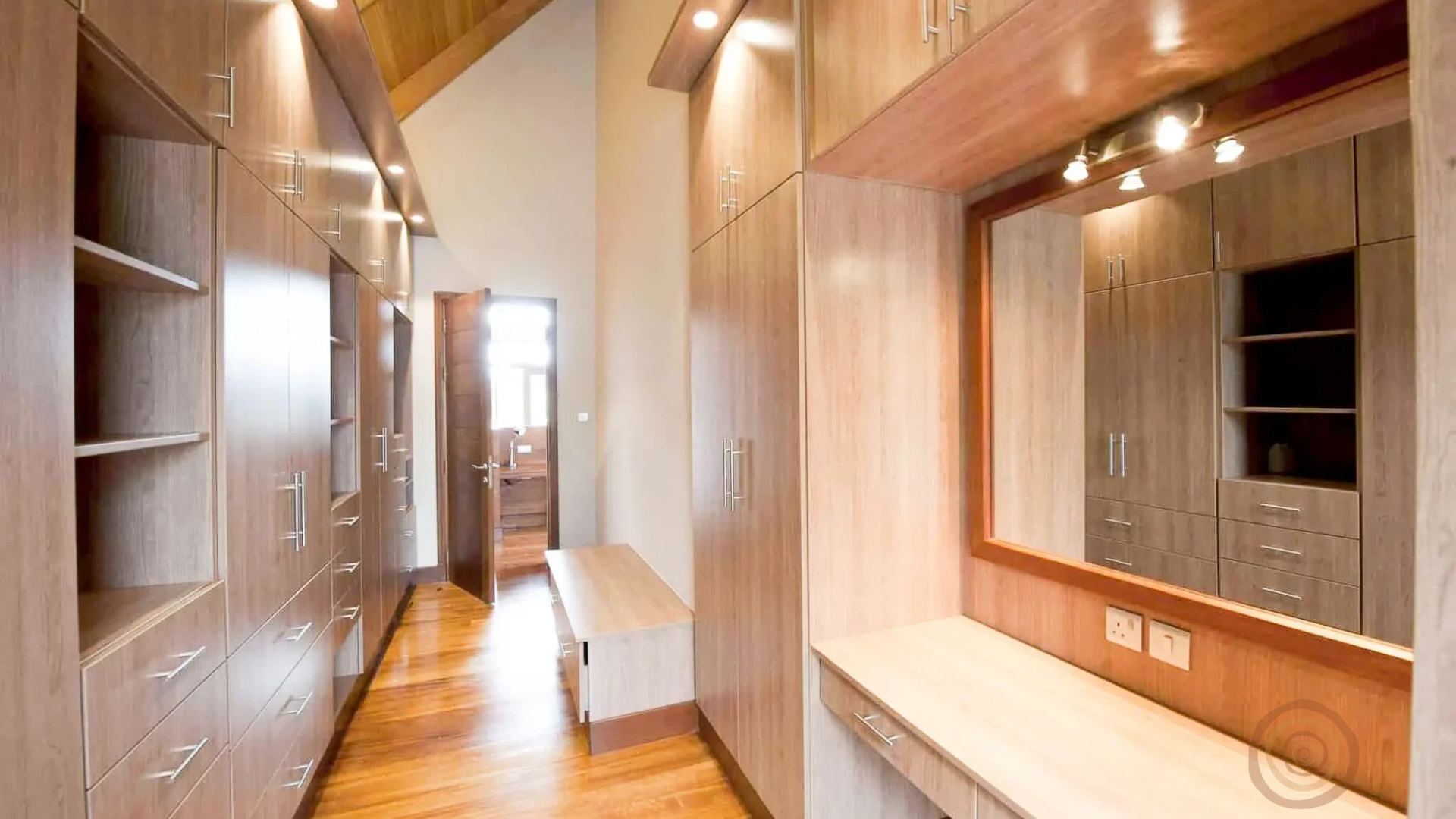Built-in wardrobes with every inch planned.