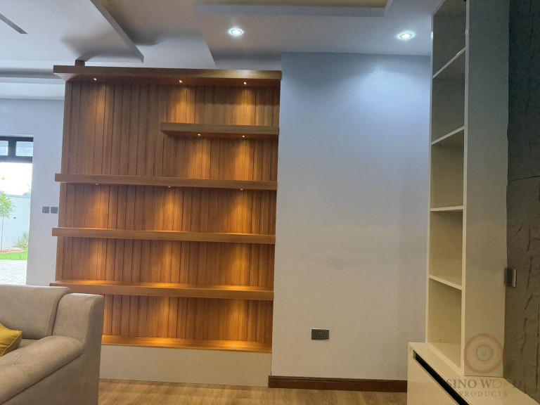 Mahogany Frames & Feature Wall