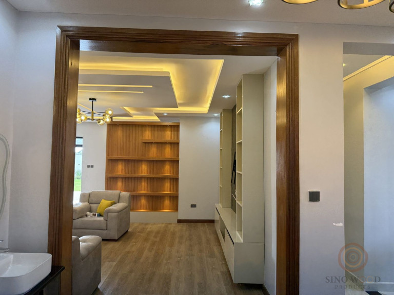 Mahogany Frames & Feature Wall