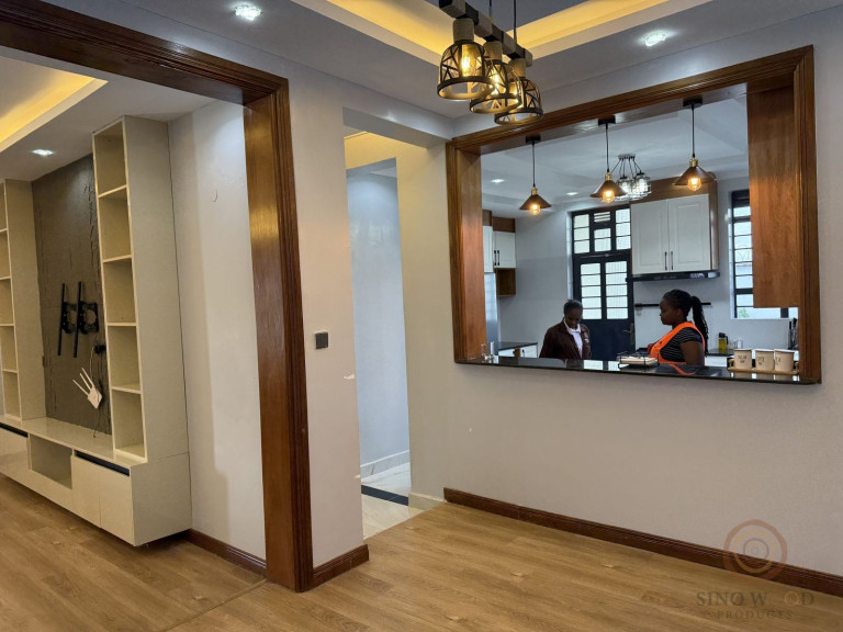 Mahogany Frames & Feature Wall