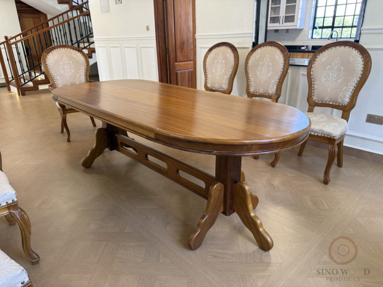 Oval Mahogany Dining Set – 8 Seater