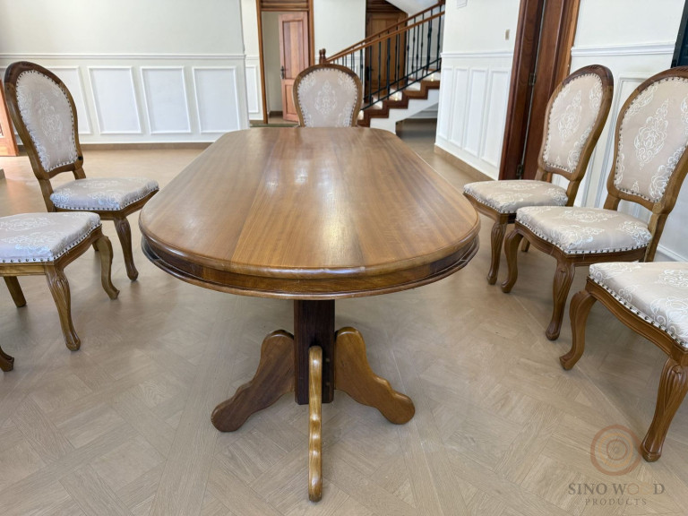 Oval Mahogany Dining Set – 8 Seater