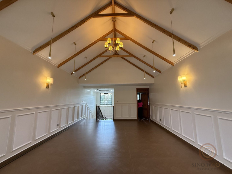 Vaulted Ceiling with Exposed Timber Trusses