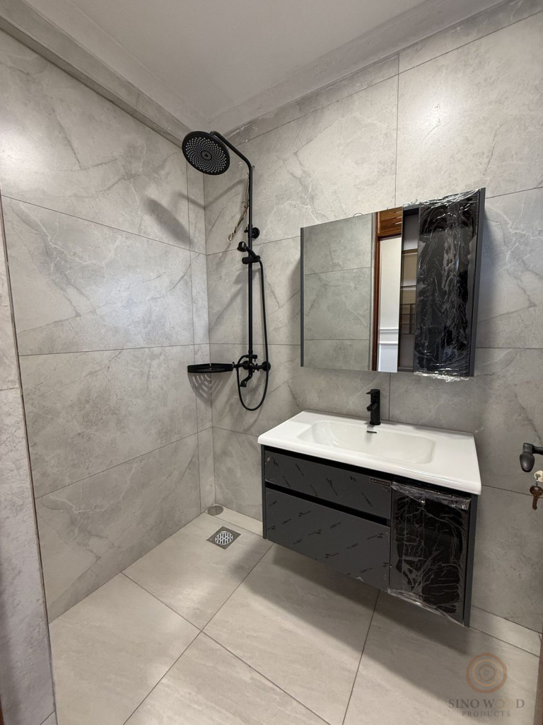 Charcoal Vanity with Mirror Cabinet